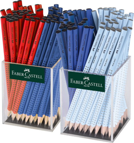 OŁÓWEK GRIP 2001 B DISPLAY PLEXI 3x48 SZT. (NIEBIESKI, CZERWONY, BŁĘKITNY) FABER-CASTELL