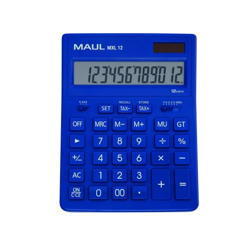 KALKULATOR BIURKOWY BUSINESS MXL 12, 12-POZYCYJNY, OBLICZANIE PODATKU, NIEBIESKI MAUL