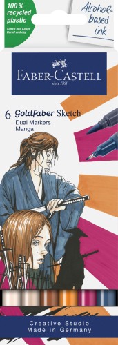 PISAK GOLDFABER SKETCH DWUSTRONNY ZESTAW MANGA 6 KOL. FABER-CASTELL
