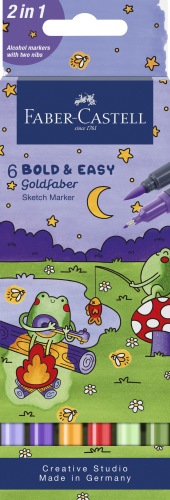 PISAK GOLDFABER SKETCH DWUSTRONNY ZESTAW BOLD EASY 6 KOL. FABER-CASTELL