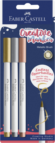PISAK KREATYWNY GOLDFABER B 3 KOL.  ZŁOTY, SREBRNY, MIEDZIANY BLISTER  FABER-CASTELL