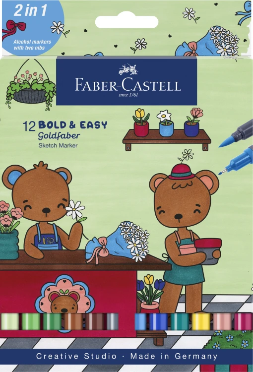 PISAK GOLDFABER SKETCH DWUSTRONNY ZESTAW BOLD EASY 12 KOL. FABER-CASTELL