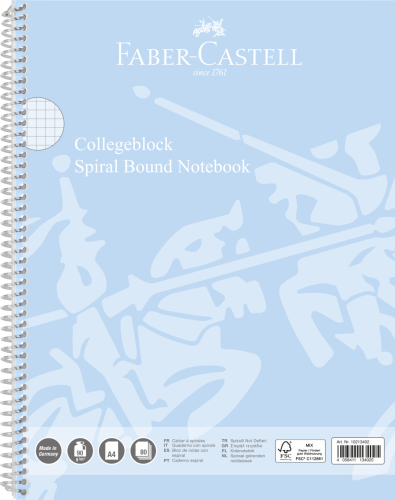 KOŁONOTATNIK A4 SKY BLUE 80K W KRATKĘFABER-CASTELL