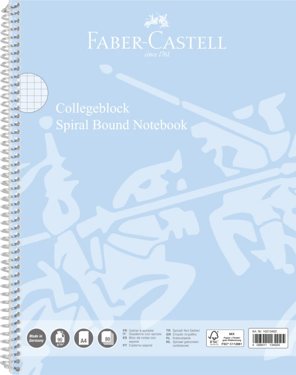 KOŁONOTATNIK A4 SKY BLUE 80K W KRATKĘFABER-CASTELL