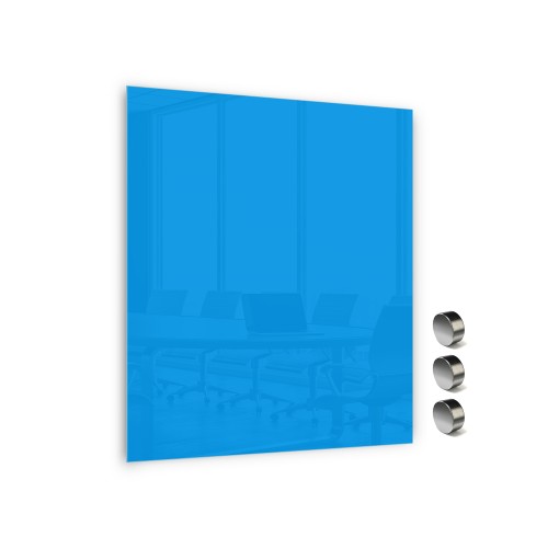 TABLICA SZKLANA MAGNETYCZNA 800X600MMNIEBIESKA (053)
