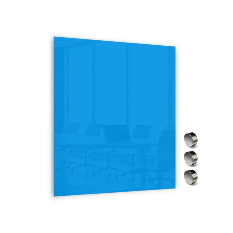 TABLICA SZKLANA MAGNETYCZNA 800X600MMNIEBIESKA (053)