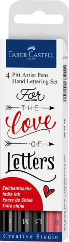 ZESTAW PITT ARTIST PEN HANDLETTERING 4 SZT. W ETUI FABER-CASTELL