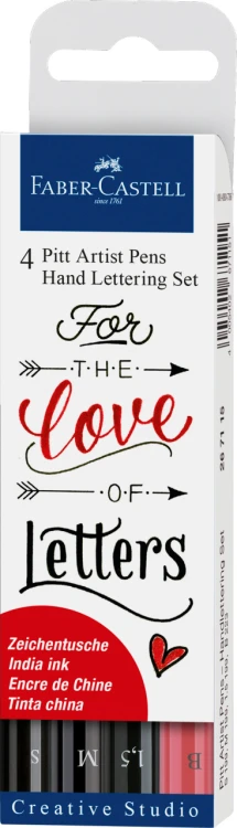ZESTAW PITT ARTIST PEN HANDLETTERING 4 SZT. W ETUI FABER-CASTELL