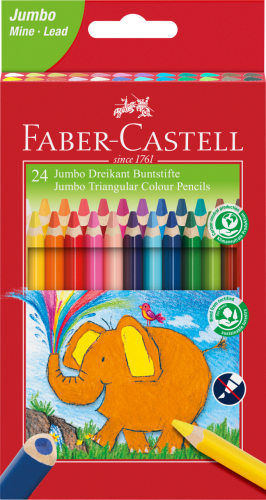 KREDKI JUMBO TRÓJKĄTNE 24 KOL. GRAFIT 5,4mm FABER-CASTELL