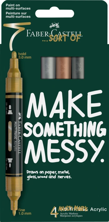 MARKER AKRYLOWY MULTIMARK 4 KOL. METALLIC FABER-CASTELL