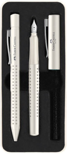 ZESTAW PREZENTOWY GRIP 2010 PIÓRO WIECZNE + DŁUGOPIS COCONUT MILK OPAKOWANIE METALOWE FABER-CASTELL