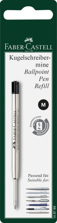 WKŁAD DO DŁUGOPISU NA BLISTRZE M CZARNY FABER-CASTELL