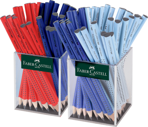 OŁÓWEK JUMBO GRIP B DISPLAY PLEXI 3X24 SZT (NIEBIESKI, CZERWONY, BŁĘKITNY) FABER-CASTELL