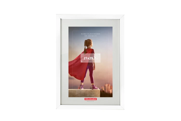 RAMKA NA ZDJĘCIA 300x400mm W RAMIE PLASTIKOWEJ BIAŁEJ MEMOBOARDS