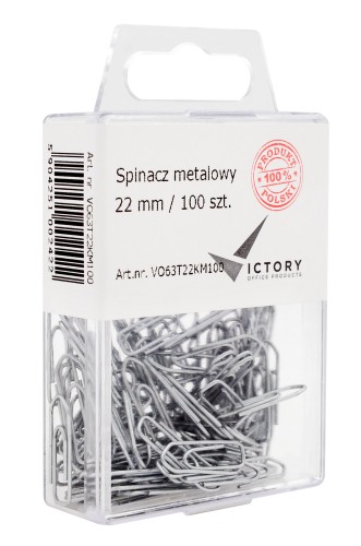 SPINACZ METALOWY TRÓJKĄTNY 22MM OPKM 100SZT. VICTORY OFFICE