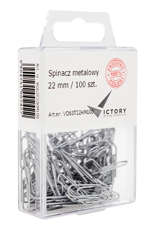 SPINACZ METALOWY TRÓJKĄTNY 22MM OPKM 100SZT. VICTORY OFFICE
