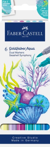PISAK AKWARELOWY GOLDFABER AQUA DWUSTRONNY ZESTAW PINEAPPLE 6 SZT. FABER-CASTELL