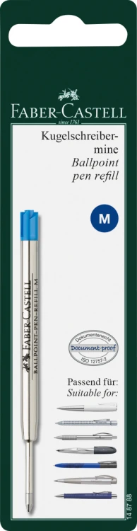 WKŁAD DO DŁUGOPISU NA BLISTRZE M NIEBIESKI FABER-CASTELL
