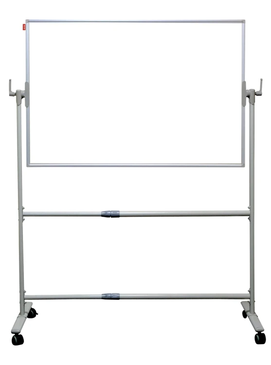 Tablica obrotowo-jezdna MEMOBE, TELESCOPIC, dwustronnie suchościeralna magnetyczna biała, rama aluminiowa, 180x120xh192