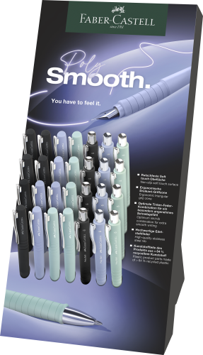 DISPLAY POLY 12 X DŁUGOPIS 16 X PIÓRO WIECZNE MIX KOL. FABER-CASTELL