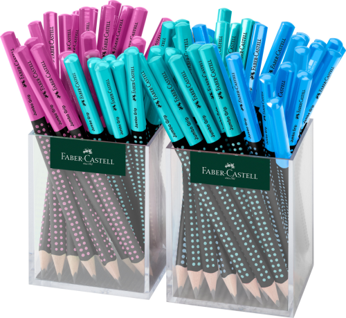 OŁÓWEK JUMBO GRIP TWO TONE 3 X 24 SZT.(RÓŻOWY, TURKUSOWY, NIEBIESKI) DISPLAY FABER-CASTELL