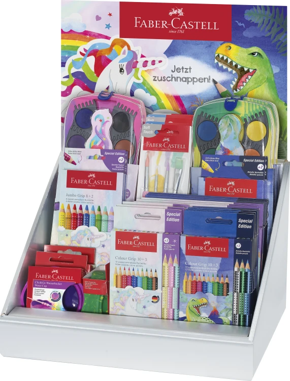 DISPLAY EDYCJA JEDNOROŻEC I DINOZAURY GRIP & CONNECTOR FABER-CASTELL