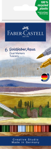 PISAK AKWARELOWY GOLDFABER AQUA DWUSTRONNY ZESTAW TUSCANY 6 SZT. FABER-CASTELL