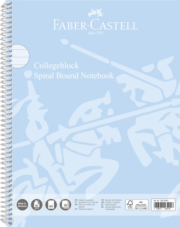 KOŁONOTATNIK A4 SKY BLUE 80K W LINIĘFABER-CASTELL