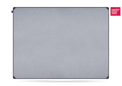 Tablica filcowa MemoBe idea EDGE ALL BLACK, powierzchnia popielata, rama aluminiowa czarna, 120x90 cm