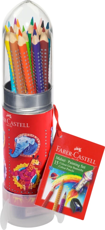 KREDKI GRIP 2001 15 KOL. OPAKOWANIE UPOMINKOWE RAKIETA FABER-CASTELL