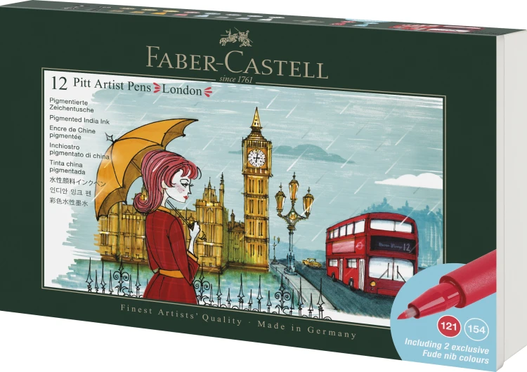 ZESTAW PITT ARTIST PEN LONDON 12 SZT. FABER-CASTELL