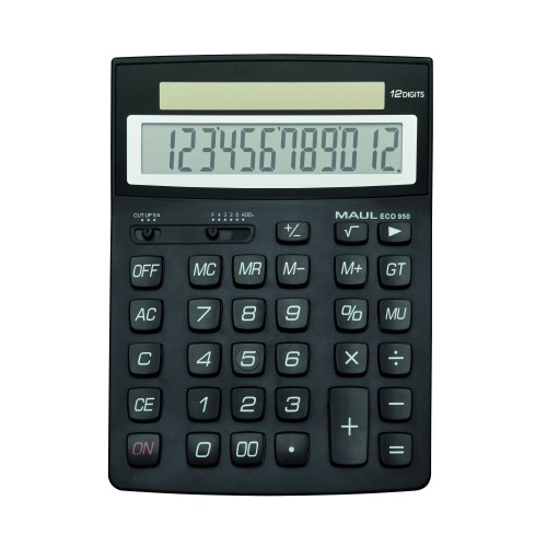 KALKULATOR BIURKOWY ECO 950,12-POZYCYJNY, CZARNY MAUL