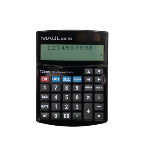 KALKULATOR BIURKOWY BUSINESS PRO MTL 700, 12-POZYCYJNY, DWULINIOWY, CZARNY MAUL
