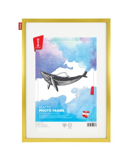 Ramka na zdjęcia MEMOBE, rama plastikowa złota, 50x40 cm