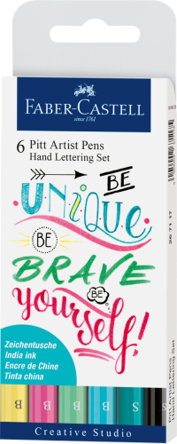 ZESTAW PITT ARTIST PEN HANDLETTERING 6 SZT. W ETUI, ODCIENIE PASTELOWE FABER-CASTELL