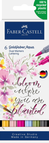 PISAK AKWARELOWY GOLDFABER AQUA DWUSTRONNY ZESTAW LETTERING 6 SZT. FABER-CASTELL
