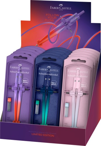 CYRKIEL STREAM FLOW EDITION DISPLAY 15 SZT. MIX KOL. (BLUSHING SKY, BUZZING BLUE, PUNCHY MELON) FABER-CASTELL