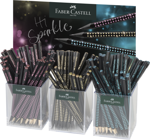 OŁÓWEK SPARKLE  MIDNIGHT DISPL. 144 SZT.(OCEAN, ROSE, GOLD) FABER-CASTELL
