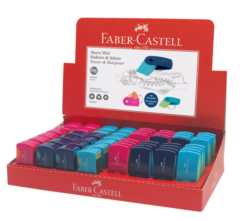 SLEEVE MINI DISPLAY 24x TEMPERÓWKA MINI+ 32x GUMKA MINI FABER-CASTELL