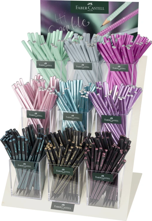 OŁÓWEK SPARKLE  DISPLAY 9 KOL. X  48 SZT(Z NOWYMI KOLORAMI AURORA) FABER-CASTELL