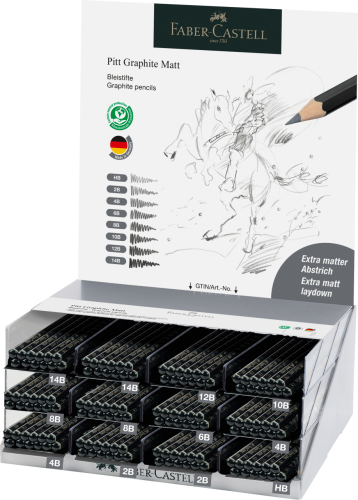 OŁÓWEK ARTYSTYCZNY PITT GRAPHITE MATT DISPLAY 144 SZT. FABER-CASTELL