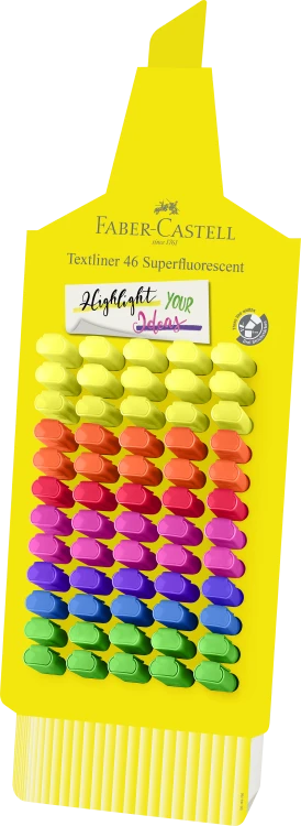 ZAKREŚLACZ 1546 NEONOWY DISPLAY KARTONOWY 60 SZT. FABER-CASTELL