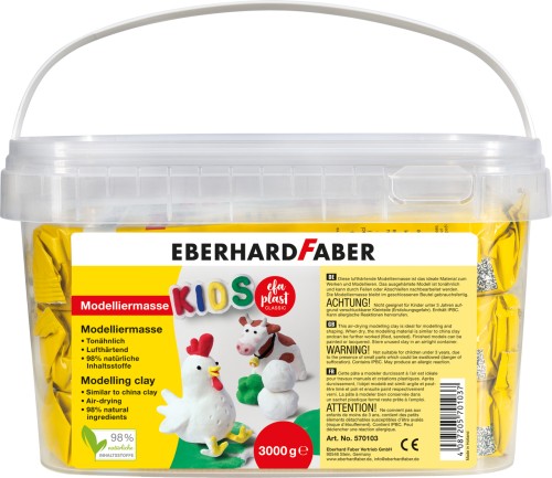 GLINA SAMOUTWARDZALNA KIDS 3 KG W WIADERKU BIAŁA EBERHARD FABER_x000D_