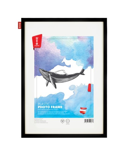 Ramka na zdjęcia MEMOBE, rama plastikowa czarna, 50x40 cm