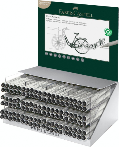CIENKOPISY ECCO PIGMENT DISPLAY 120 SZT. MIX ROZMIARÓW FABER-CASTELL