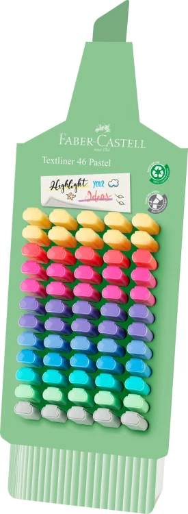 ZAKREŚLACZ 1546 PASTELOWY DISPLAY KARTONOWY 60 SZT. FABER-CASTELL