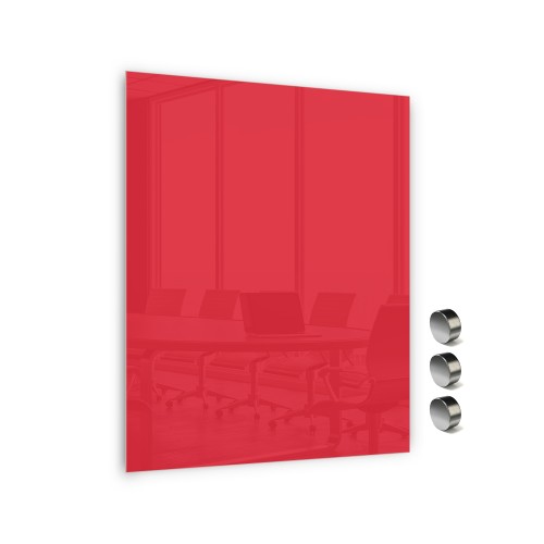 TABLICA SZKLANA MAGNETYCZNA 1200X900MMCZERWONA (031)