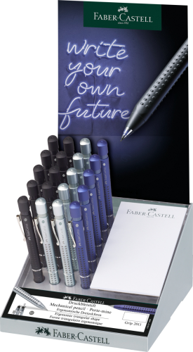 OŁÓWEK AUTOMATYCZNY GRIP 2011 METALICZNY DSPL. 20SZT. + BLOCZEK FABER-CASTELL