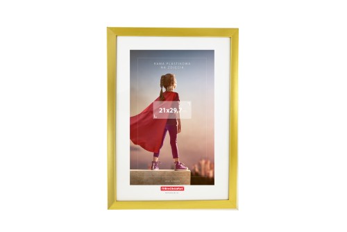 RAMKA NA ZDJĘCIA 500x400mm W RAMIE PLASTIKOWEJ ZŁOTEJ MEMOBOARDS