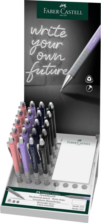 OŁÓWEK AUTOMATYCZNY APOLLO 0.5 MM MIX KOLORÓW DISPLAY 20 SZT. FABER-CASTELL